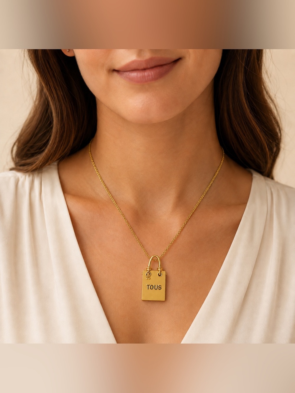 Gold Padlock Pendant Necklace Sterling silver 925